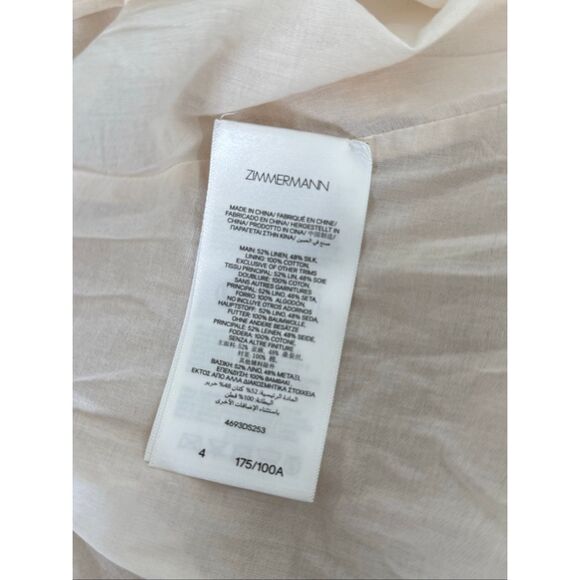 Zimmermann Balance Floral Linen-Silk Minidress AU 4 / US size 12 - Picture 16 of 16